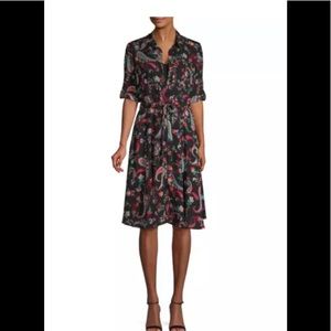 Nanette Nanette Lepore Women's Roll-up Long Sleeve Mini Button Down Dress Belt